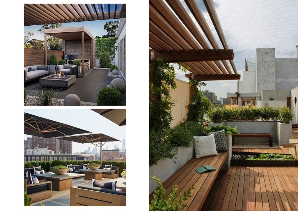 wood plast roof garden