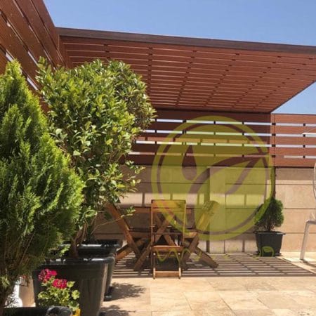 پرگولا برای تراس کوچک از جنس وود پلاست